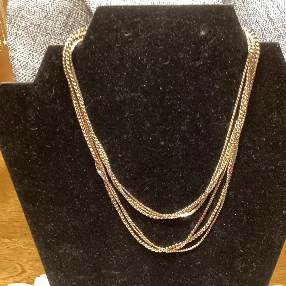 Multi Layers Goldtone Chain Necklace